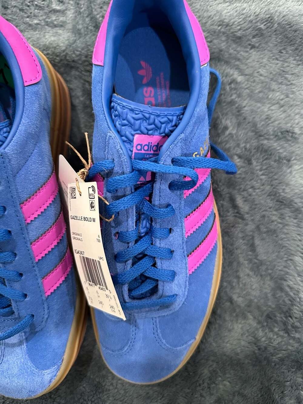 adidas Gazelle Bold W Bold Blue Lucid Pink IG4367 Women's Size 7.5 - Picture 6 of 6